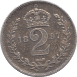 1897 MAUNDY TWOPENCE ( EF ) - MAUNDY TWOPENCE - Cambridgeshire Coins