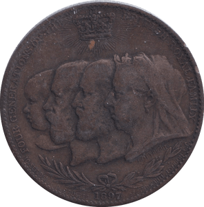 1897 MEDALLION DIAMOND JUBILEE OF QUEEN VICTORIA - MEDALS & MEDALLIONS - Cambridgeshire Coins