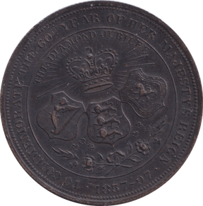 1897 MEDALLION DIAMOND JUBILEE OF QUEEN VICTORIA - MEDALS & MEDALLIONS - Cambridgeshire Coins