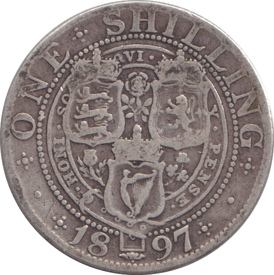 1897 ONE SHILLING ( FINE ) - HALFPENNY - Cambridgeshire Coins