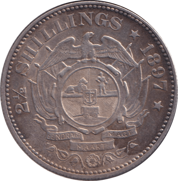 1897 SILVER 2 1/2 SHILLING SOUTH AFRICA - SILVER WORLD COINS - Cambridgeshire Coins