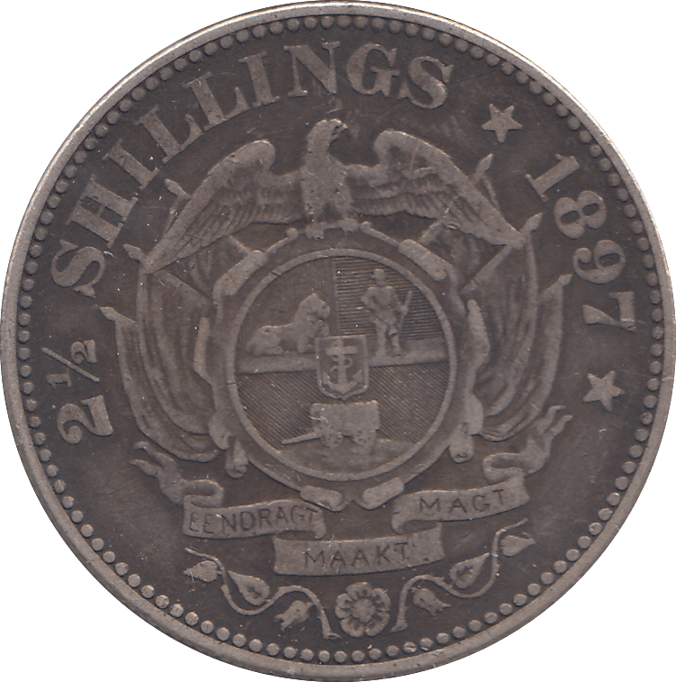 1897 SILVER 2 1/2 SHILLING SOUTH AFRICA - SILVER WORLD COINS - Cambridgeshire Coins
