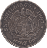 1897 SILVER 2 1/2 SHILLING SOUTH AFRICA - SILVER WORLD COINS - Cambridgeshire Coins