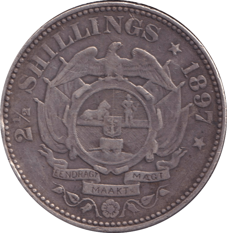 1897 SILVER 2 1/2 SHILLINGS SOUTH AFRICA - SILVER WORLD COINS - Cambridgeshire Coins