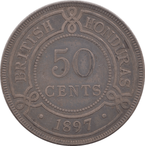 1897 SILVER 50 CENTS HONDURAS - SILVER WORLD COINS - Cambridgeshire Coins