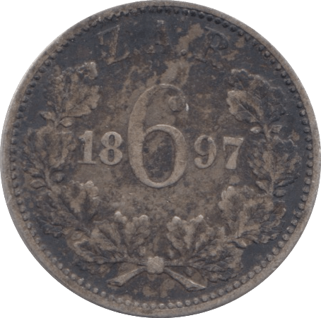 1897 SILVER SIXPENCE SOUTH AFRICA - SILVER WORLD COINS - Cambridgeshire Coins