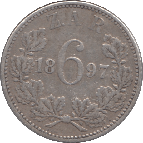 1897 SILVER SIXPENCE SOUTH AFRICA - SILVER WORLD COINS - Cambridgeshire Coins