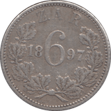 1897 SILVER SIXPENCE SOUTH AFRICA - SILVER WORLD COINS - Cambridgeshire Coins