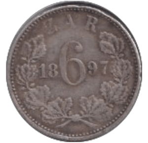 1897 SILVER SOUTH AFRICA SIX PENCE - SILVER WORLD COINS - Cambridgeshire Coins