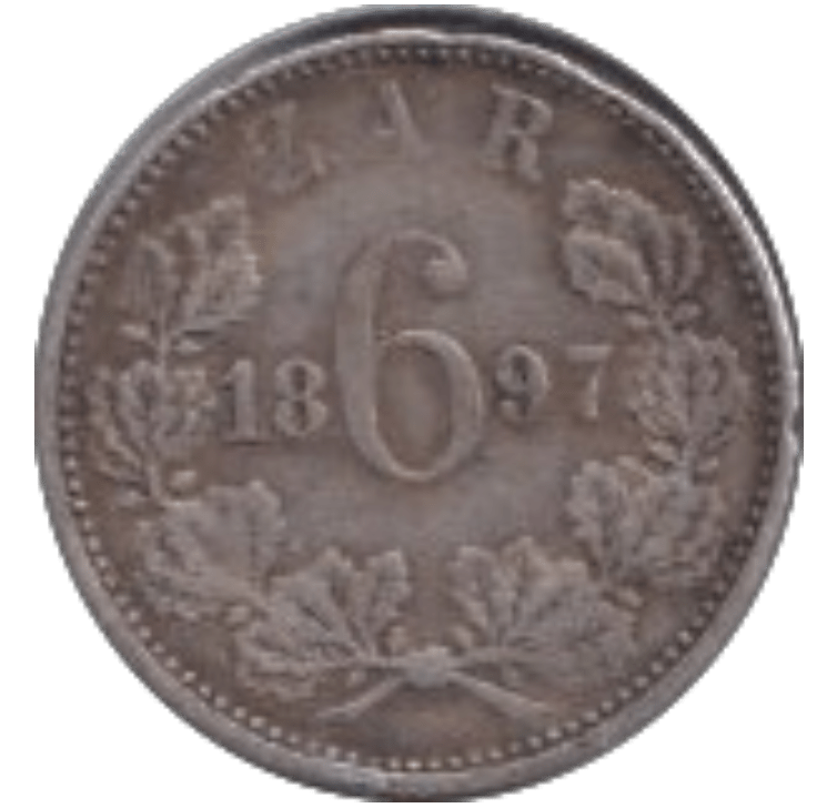 1897 SILVER SOUTH AFRICA SIX PENCE - SILVER WORLD COINS - Cambridgeshire Coins