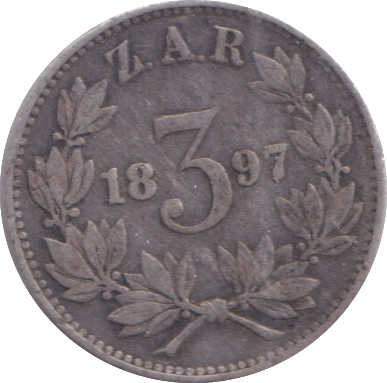 1897 SILVER THREEPENCE SOUTH AFRICA BOAR - SILVER WORLD COINS - Cambridgeshire Coins