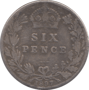 1897 SIX PENCE ( FINE ) - SIXPENCE - Cambridgeshire Coins