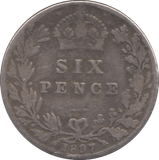 1897 SIX PENCE ( FINE ) - SIXPENCE - Cambridgeshire Coins