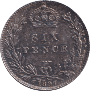 1897 SIXPENCE ( AUNC ) - SIXPENCE - Cambridgeshire Coins
