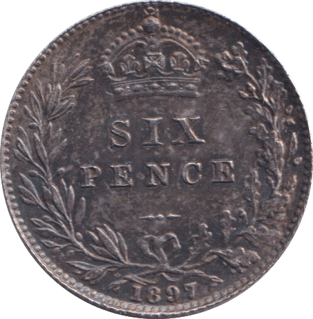 1897 SIXPENCE ( AUNC ) - SIXPENCE - Cambridgeshire Coins
