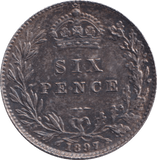 1897 SIXPENCE ( AUNC ) - SIXPENCE - Cambridgeshire Coins