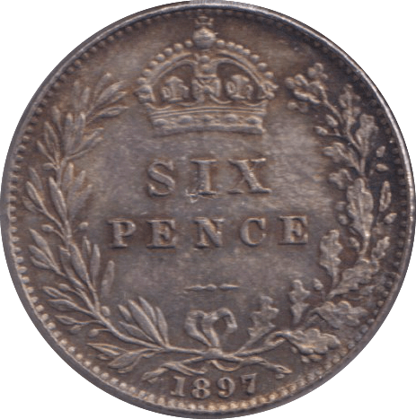 1897 SIXPENCE ( EF ) - SIXPENCE - Cambridgeshire Coins