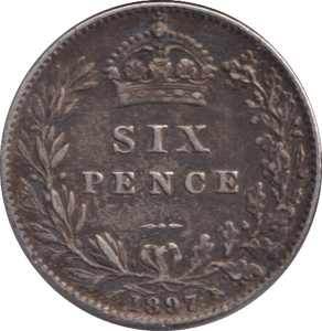 1897 SIXPENCE ( EF ) - SIXPENCE - Cambridgeshire Coins