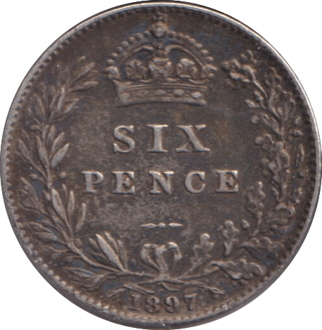 1897 SIXPENCE ( EF ) - SIXPENCE - Cambridgeshire Coins