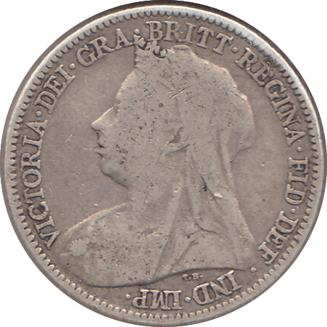 1897 SIXPENCE ( FINE ) - SIXPENCE - Cambridgeshire Coins