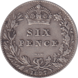 1897 SIXPENCE (GF) - SIXPENCE - Cambridgeshire Coins