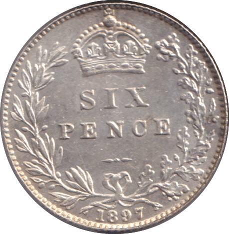 1897 SIXPENCE ( GVF ) - SIXPENCE - Cambridgeshire Coins