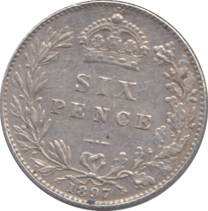 1897 SIXPENCE ( GVF ) - SIXPENCE - Cambridgeshire Coins