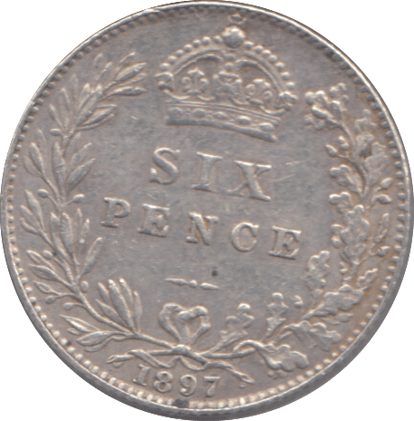 1897 SIXPENCE ( GVF ) - SIXPENCE - Cambridgeshire Coins