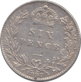 1897 SIXPENCE ( GVF ) - SIXPENCE - Cambridgeshire Coins