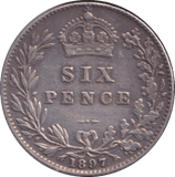 1897 SIXPENCE ( VF ) - SIXPENCE - Cambridgeshire Coins