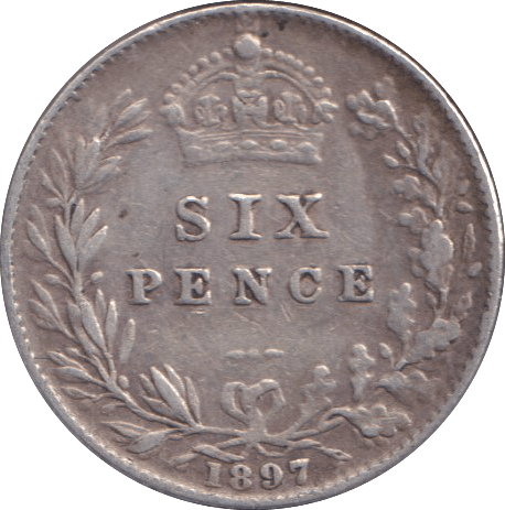 1897 SIXPENCE ( VF ) - SIXPENCE - Cambridgeshire Coins