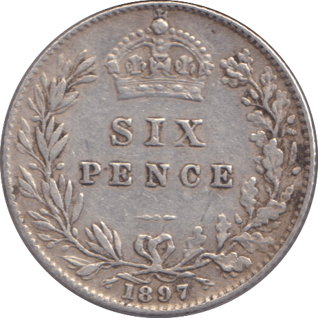 1897 SIXPENCE ( VF ) - SIXPENCE - Cambridgeshire Coins