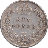1897 SIXPENCE ( VF ) - SIXPENCE - Cambridgeshire Coins