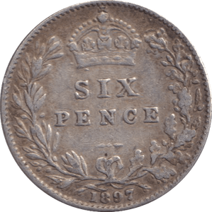 1897 SIXPENCE ( VF ) - WORLD COINS - Cambridgeshire Coins