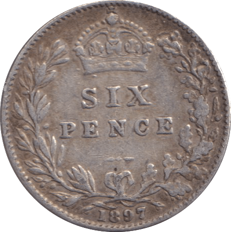 1897 SIXPENCE ( VF ) - WORLD COINS - Cambridgeshire Coins