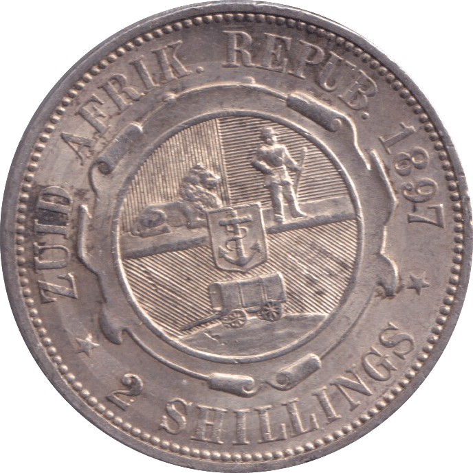 1897 SOUTH AFRICA 2 SHILLING - WORLD COINS - Cambridgeshire Coins