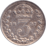 1897 THREEPENCE ( AUNC ) - Threepence - Cambridgeshire Coins