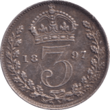 1897 THREEPENCE ( AUNC ) - Threepence - Cambridgeshire Coins