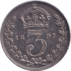 1897 THREEPENCE ( EF ) - THREEPENCE - Cambridgeshire Coins