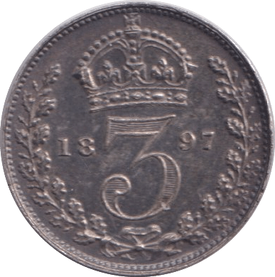 1897 THREEPENCE ( EF ) - THREEPENCE - Cambridgeshire Coins