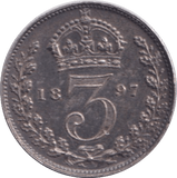1897 THREEPENCE ( EF ) - THREEPENCE - Cambridgeshire Coins