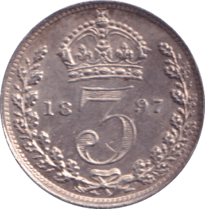1897 THREEPENCE ( EF ) - THREEPENCE - Cambridgeshire Coins
