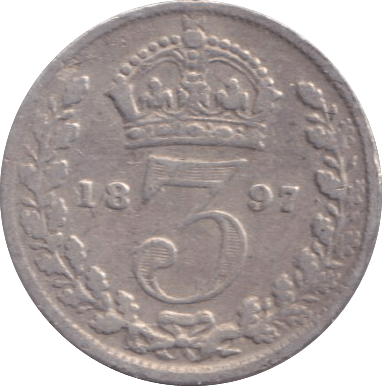 1897 THREEPENCE ( FINE ) - THREEPENCE - Cambridgeshire Coins