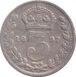 1897 THREEPENCE ( FINE ) - THREEPENCE - Cambridgeshire Coins