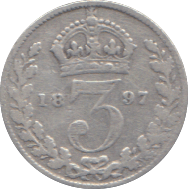 1897 THREEPENCE ( FINE ) - THREEPENCE - Cambridgeshire Coins