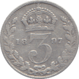 1897 THREEPENCE ( FINE ) - THREEPENCE - Cambridgeshire Coins