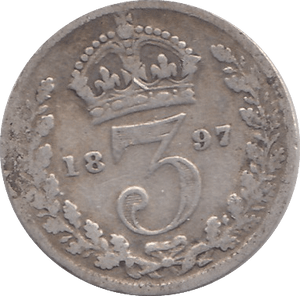 1897 THREEPENCE ( FINE ) - THREEPENCE - Cambridgeshire Coins