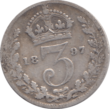 1897 THREEPENCE ( FINE ) - THREEPENCE - Cambridgeshire Coins
