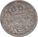 1897 THREEPENCE ( FINE ) - THREEPENCE - Cambridgeshire Coins