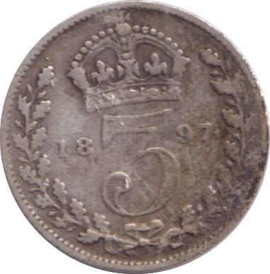 1897 THREEPENCE ( FINE ) - Threepence - Cambridgeshire Coins